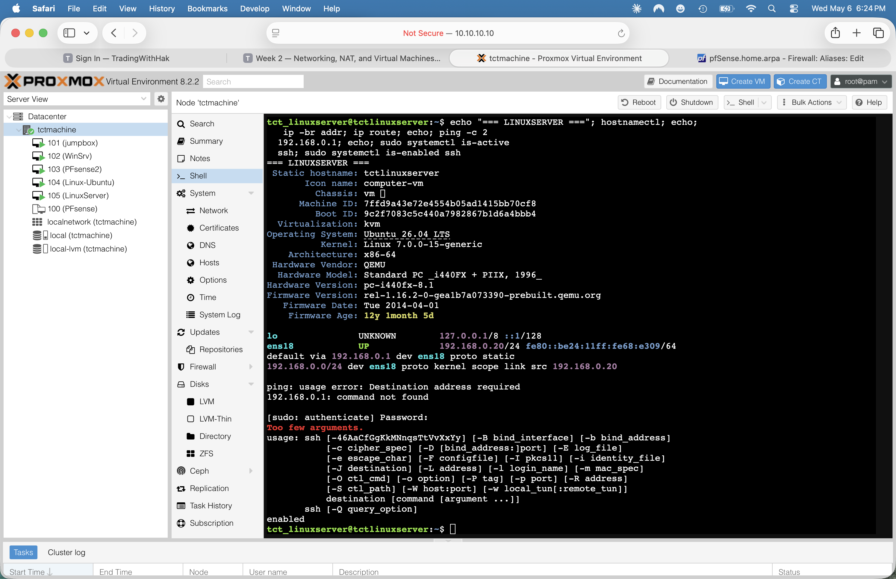 LinuxServer first-boot verification